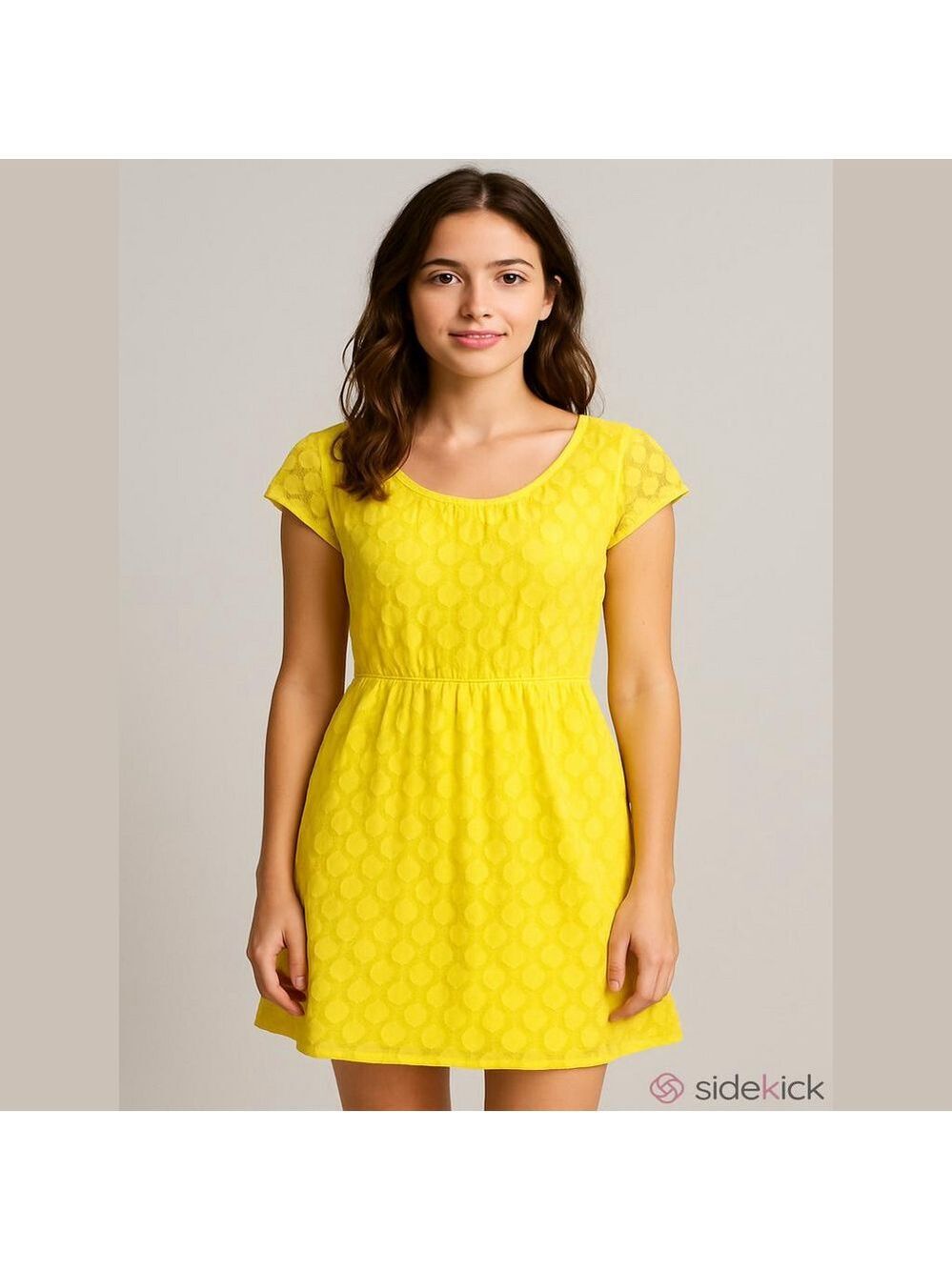 Roz & Ali Yellow Lace Dress Women's Size 10